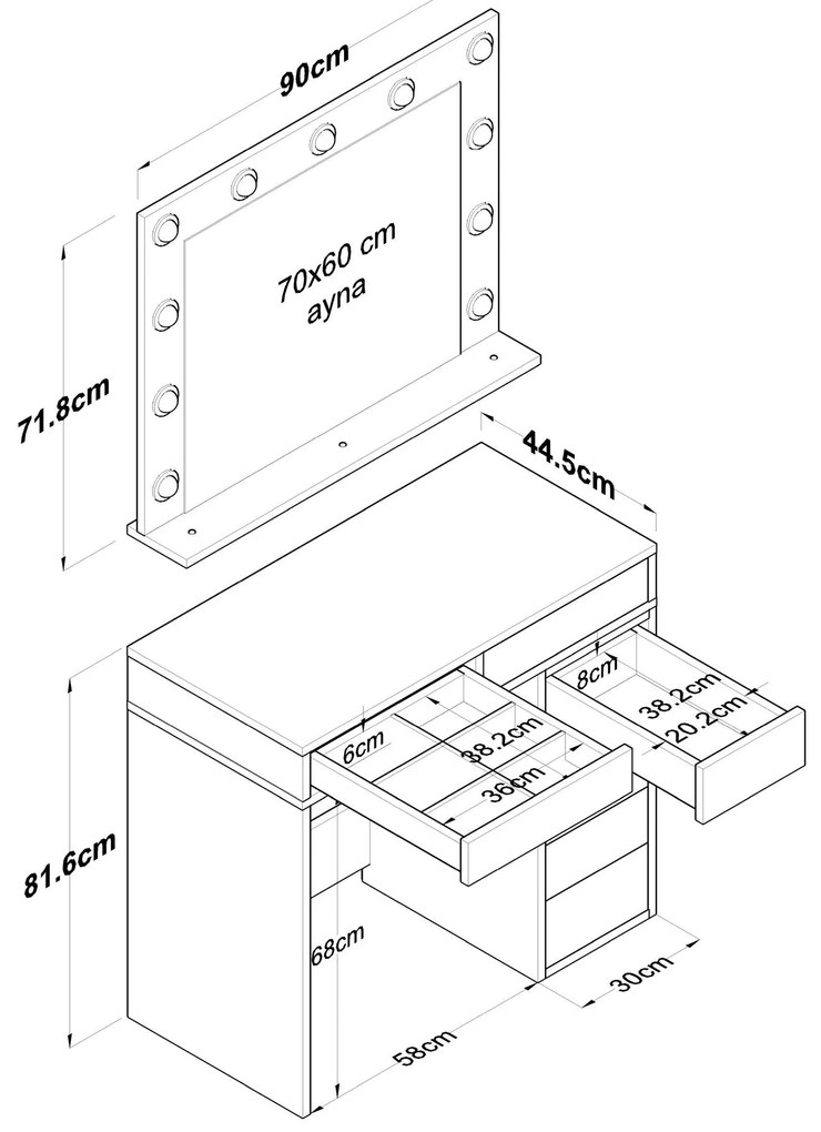 Fésülködő asztal BJ115 - 2781