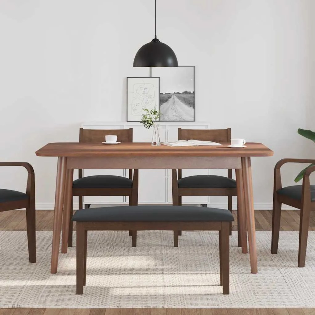 barna tömörfa gumiból pad 90 cm
