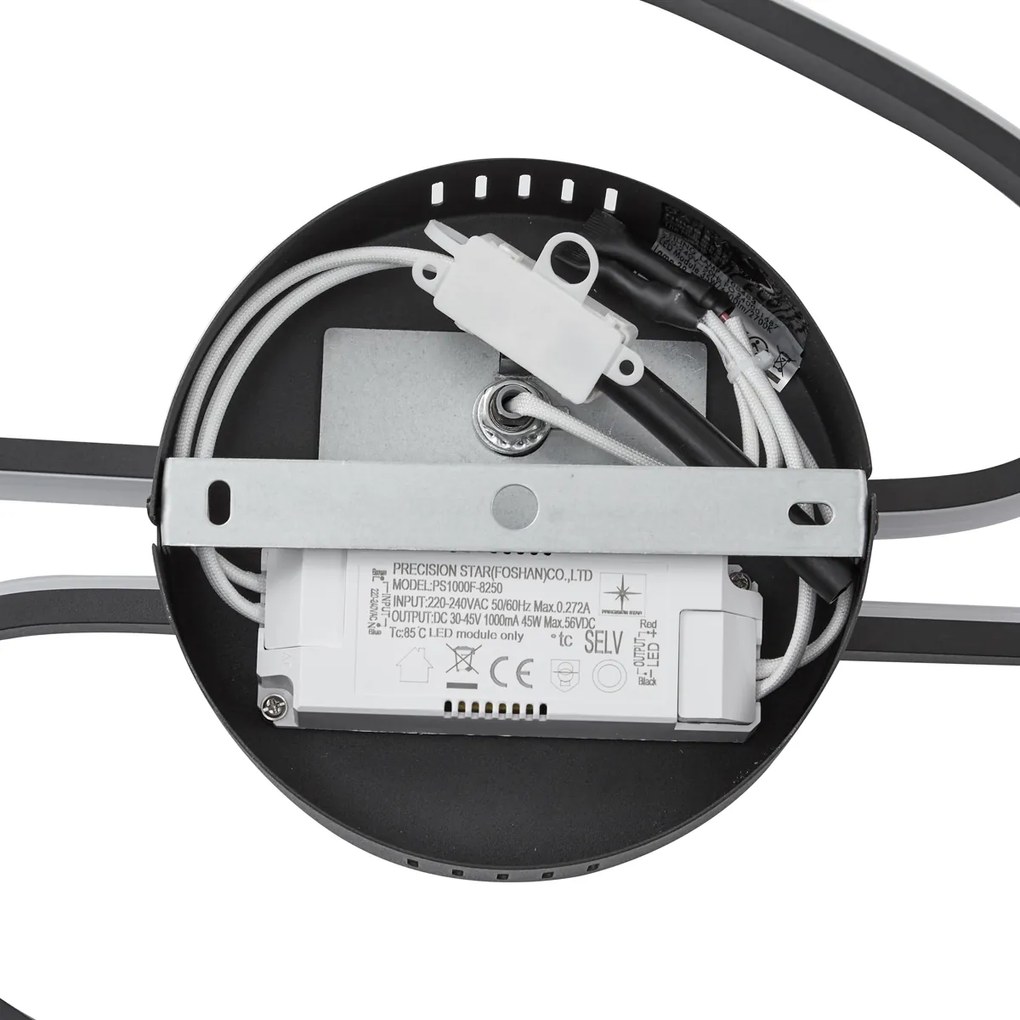 Design mennyezeti lámpa fekete 100 cm LED-del, 3 fokozatban dimmelhető, 2-lámpás - Pepe