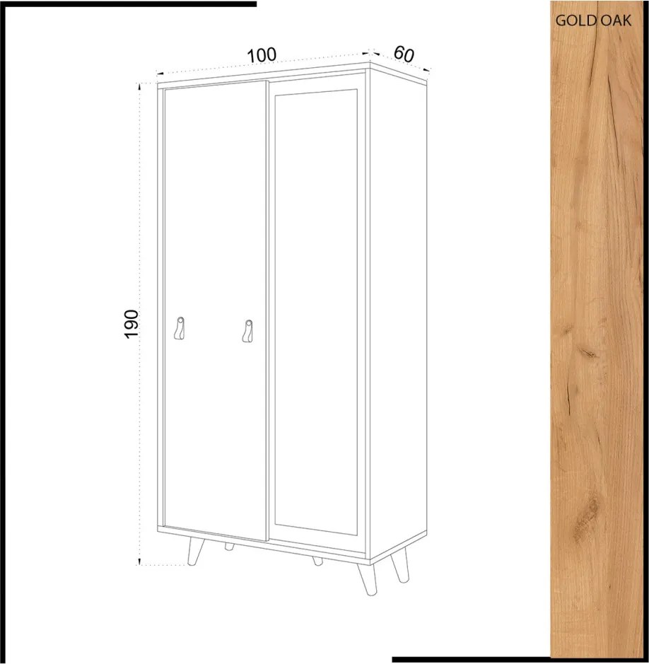 Yahha gardróbszekrény, 100 cm