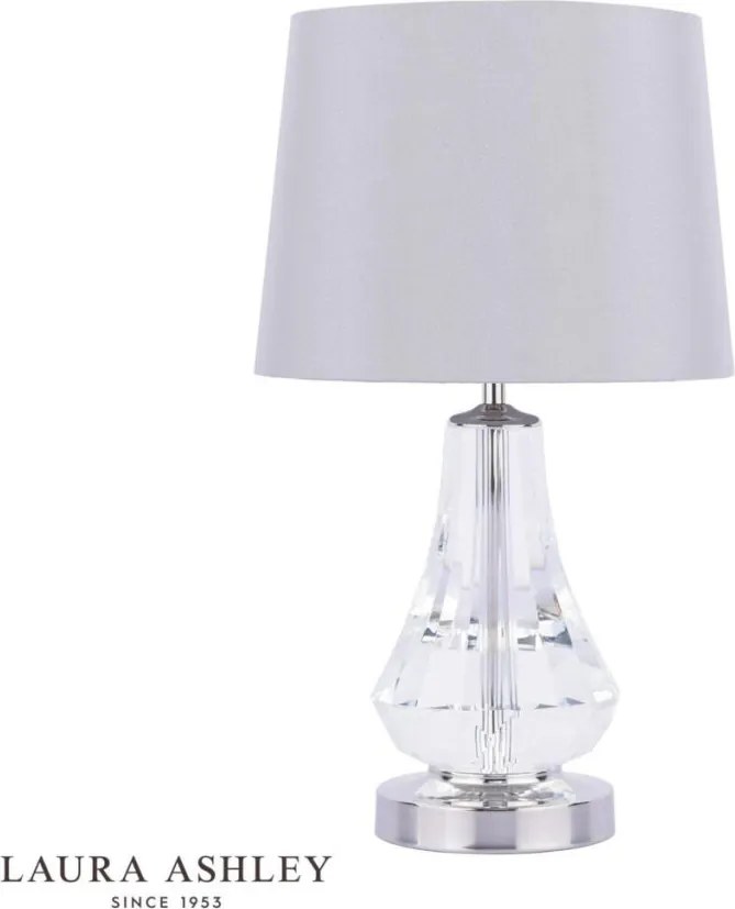 LAURA ASHLEY 3756244-Q HUMBY Kristály Asztali lámpa Fehér, Polírozott nikkel E14 IP20