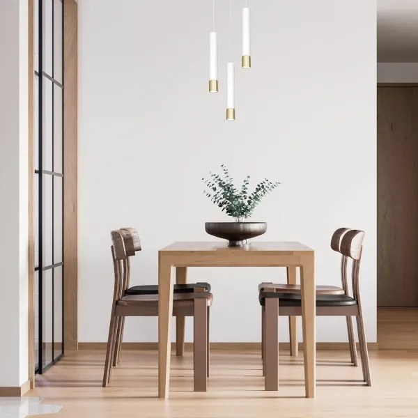 Csillár zsinóron NEST 3xGU10/8W/230V kerek fehér/arany