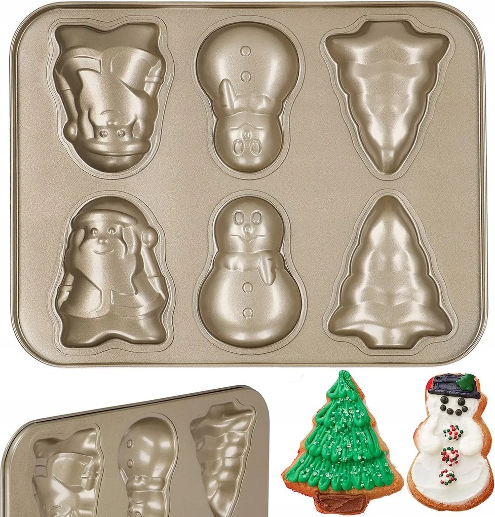 Acél Forma Kekszekhez Mézeskalács Karácsonyi Keksz 6 Db