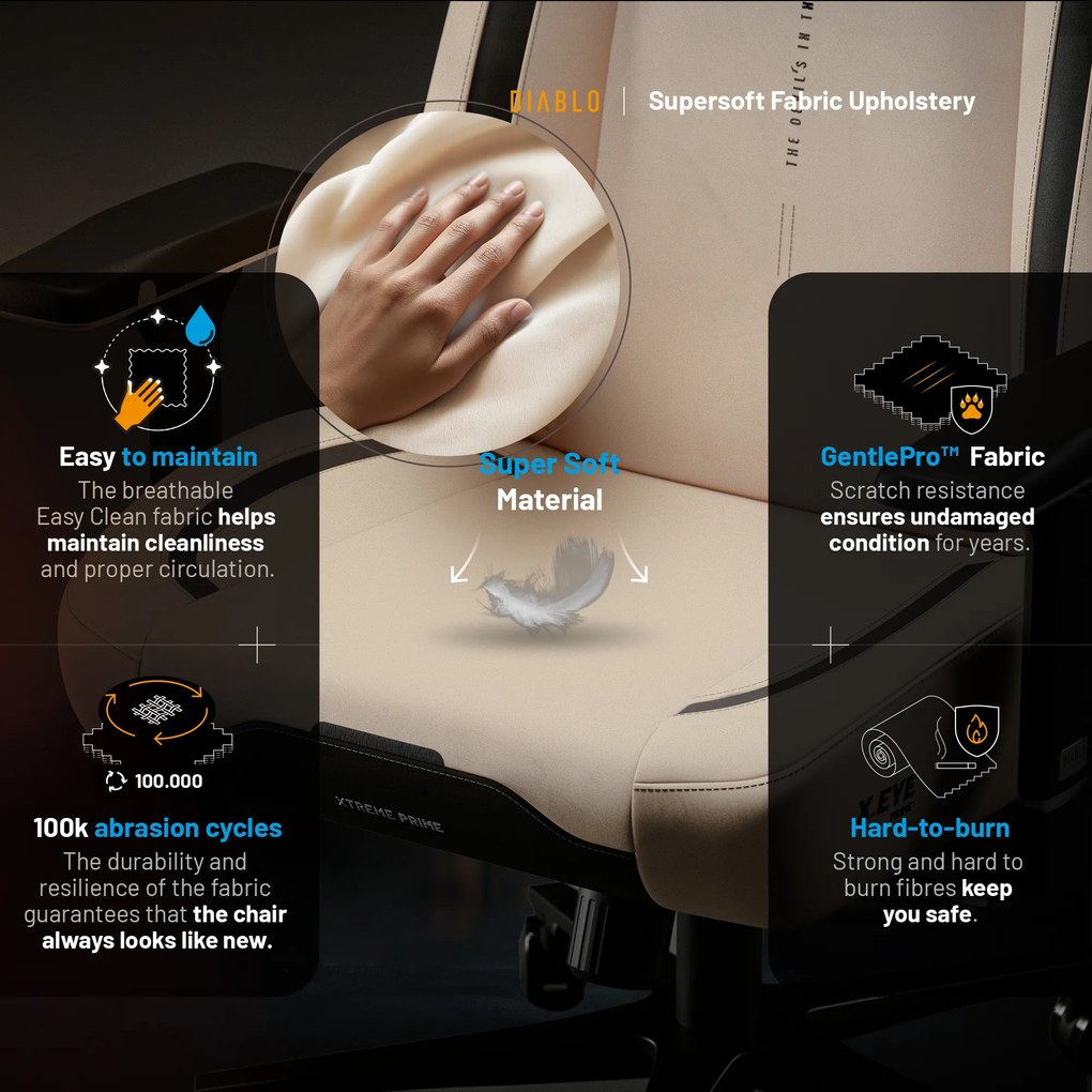 Diablo X.Eye Prime gamer szék, normál méret, sivatagi vihar