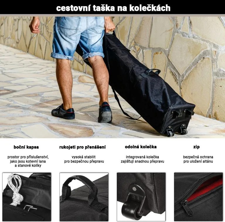 INSTENT PRO Kerti pavilon 3 x 6 m champagne + 4 oldalfal