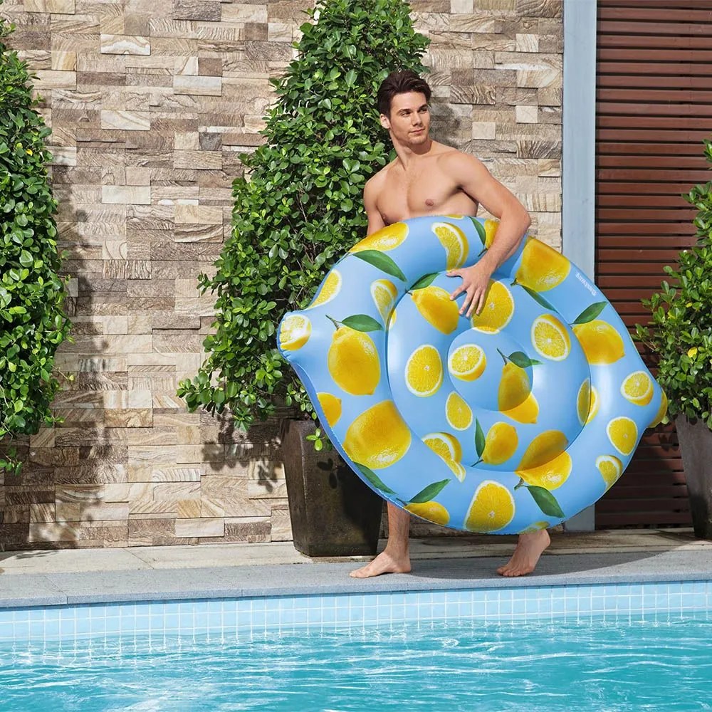 Citrom formájú és mintájú matrac, 1,76 x 1,22m