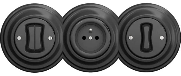 Kliklap - Retro keresztezett kapcsoló keret nélkül, 7-es antracit