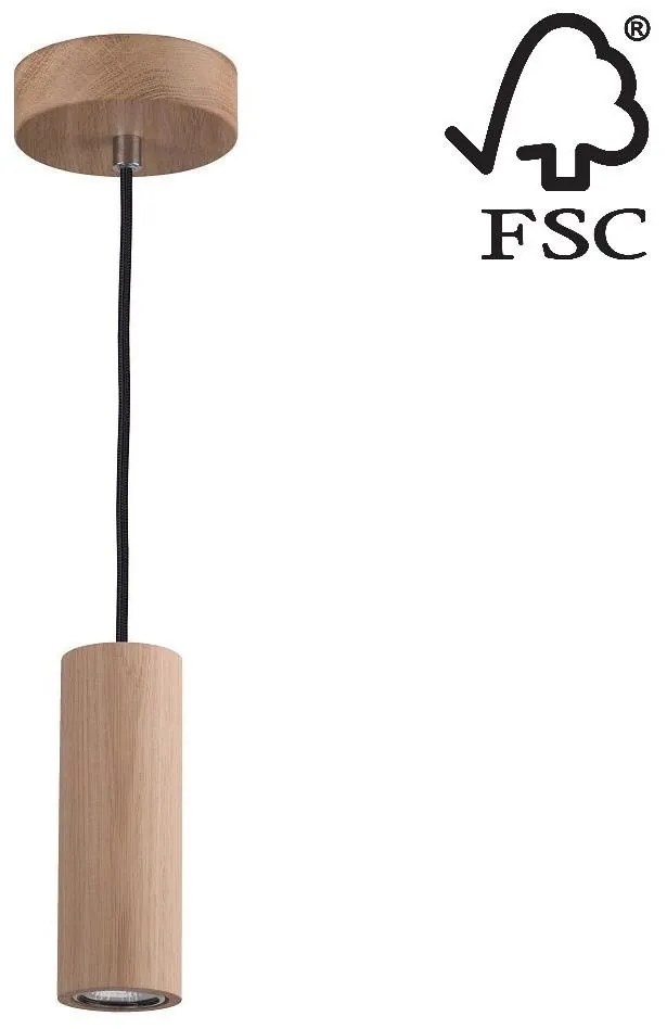 Spot-Light 1551174 - LED Csillár zsinóron PIPE 1xGU10/5W/230V matt tölgy