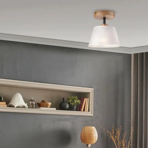 Brilagi - LED Felületre szerelhető csillár ANTHONY 1xE14/60W/230V tölgy/fehér