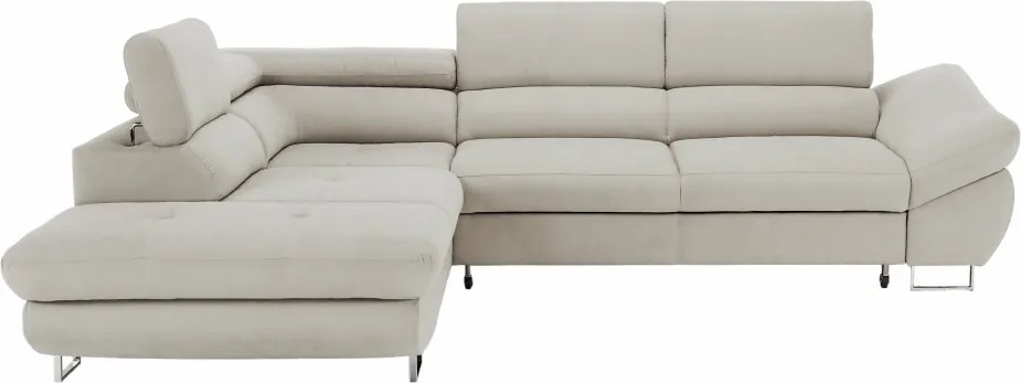 Sarokülőgarnitúra, szürke-bézs taupe, balos, FABIA