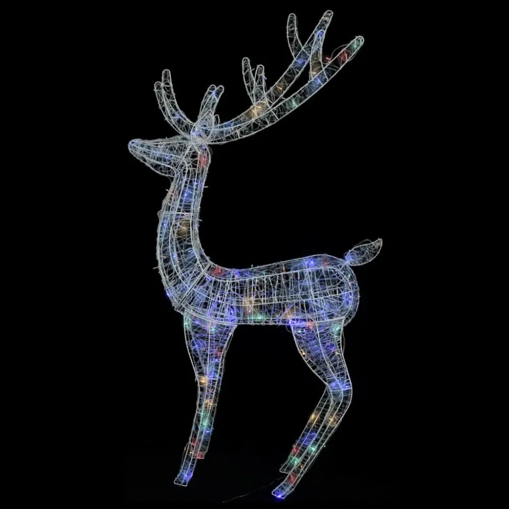 XXL színes akril karácsonyi rénszarvas 250 LED-del 180 cm