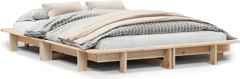 vidaXL tömör fenyőfa ágykeret ágy matrac nélkül 120 x 200 cm