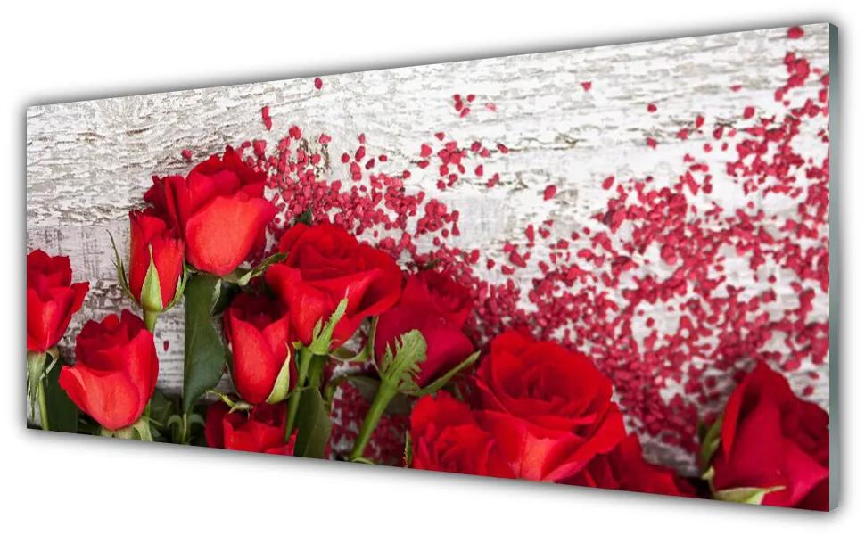 Akrilüveg fotó Rózsa virágok Plant 125x50 cm