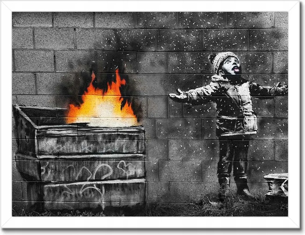 Poszterek keretben 40x30 Banksy Hó szmog