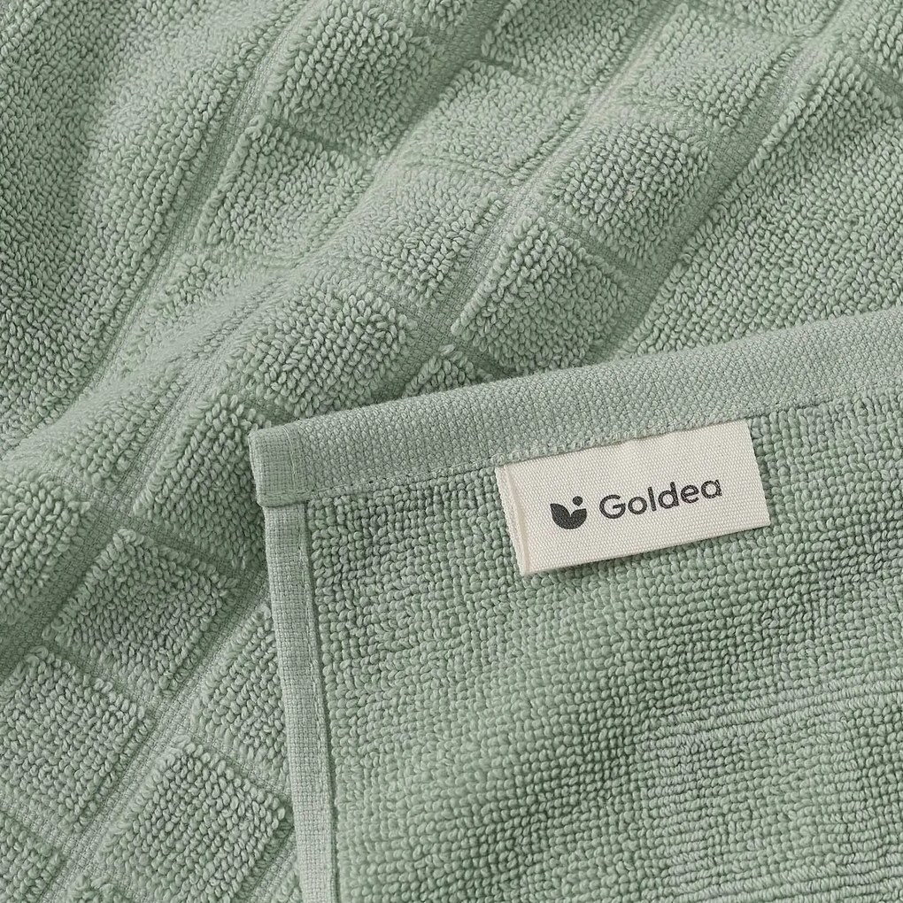 Goldea frottír fürdőszobai szőnyeg mozaika – zsályaszínű 50 x 70 cm