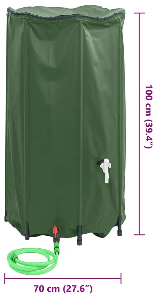összecsukható PVC víztartály csappal 380 L