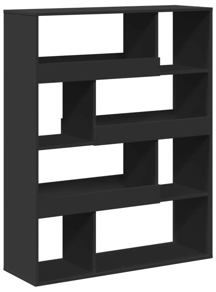 fekete szerelt fa könyvespolc 100 x 33 x 125,5 cm