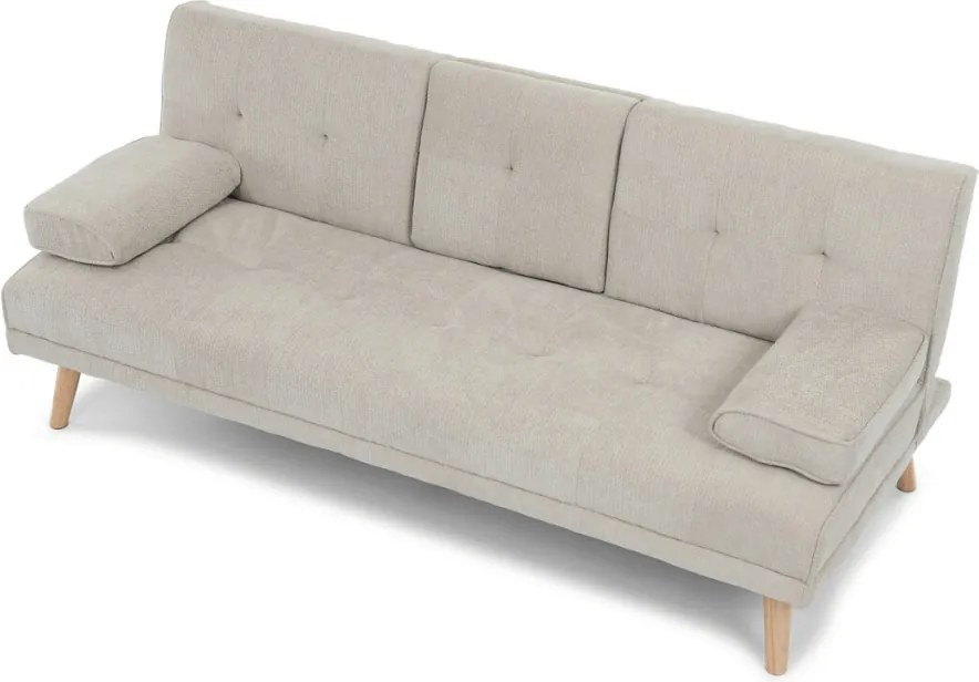Háromszemélyes kihúzható kanapé, bézs, szövet, ASB-C3034 CRM2