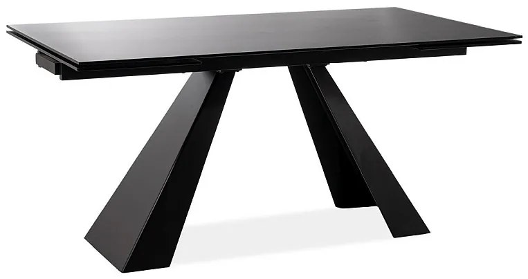 Salvadore bővíthető étkezőasztal matt fekete 120-180cm