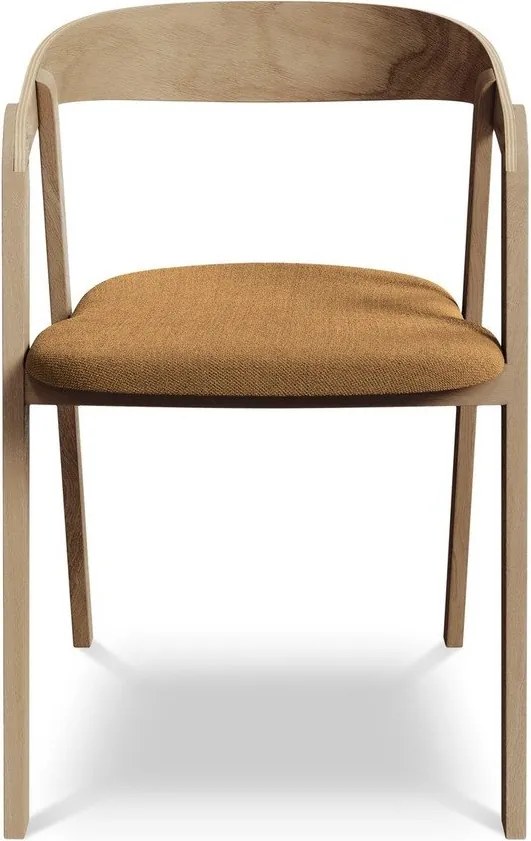 Terrakotta színű tömörfa étkezőfotel Erika – Makamii