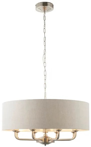 Endon 99152 - Csillár láncon HIGHCLERE 8xE14/40W/230V szürke/matt króm