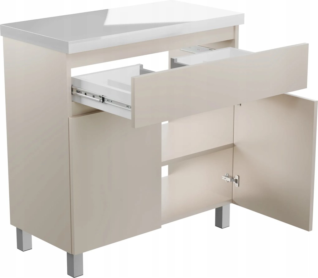 Mosdó alatti szekrény Komód 80 Fürdőszoba Álló Függő Könyvespolc Kasmír Mat