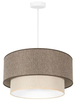 Duolla- Csillár zsinóron BOHO ECO RECYCLING 1xE27/15W/230V átm. 45 cm barna/krémes