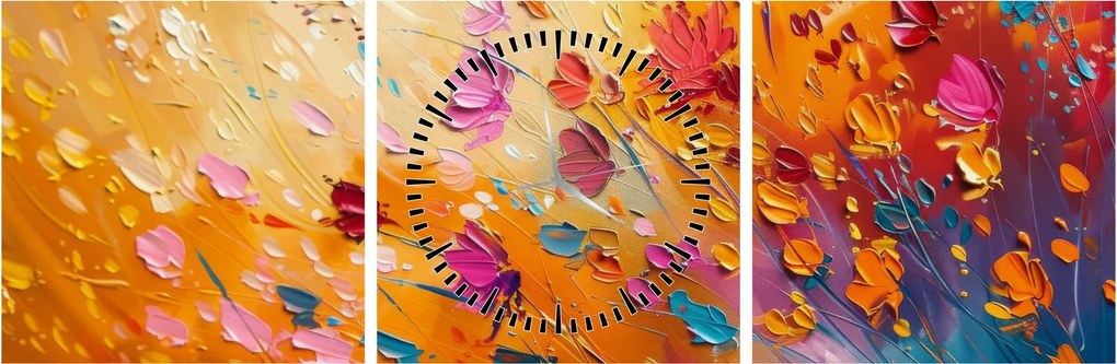 Kép - Színes virágok festése (órával) (90x30 cm)