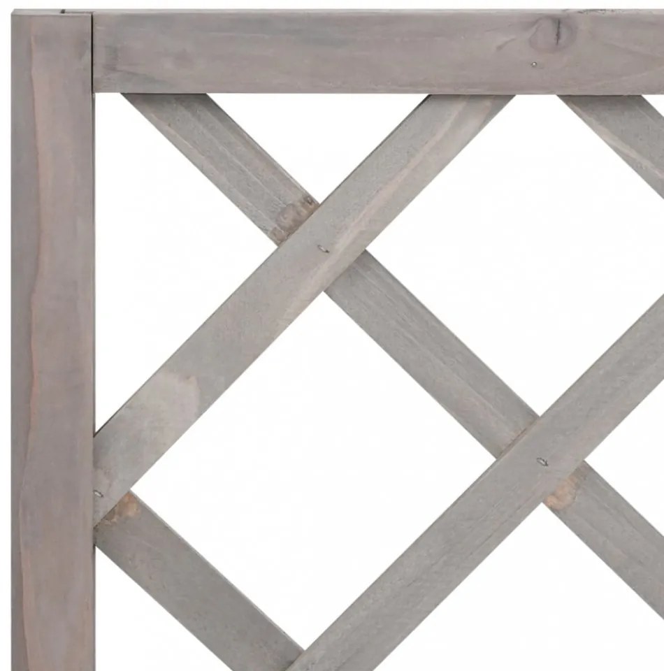 szürke tömör fenyőfa rácsos kerti ültetőláda 70 x 30 x 135 cm