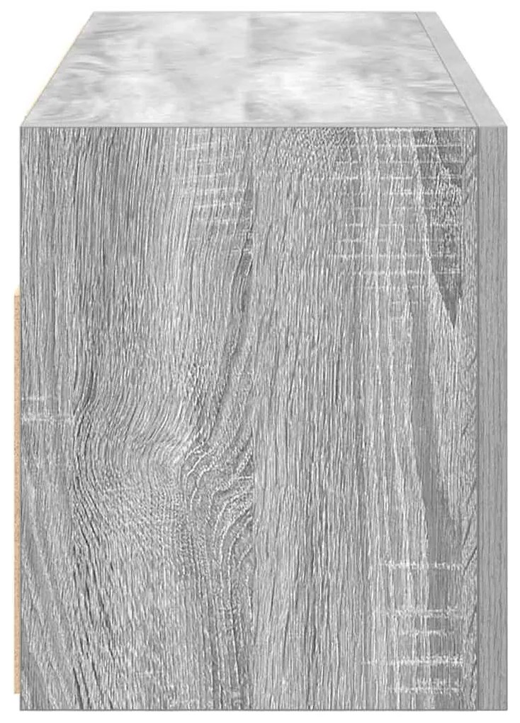szürke sonoma szerelt fa fali fürdőszobaszekrény 80x25x30 cm