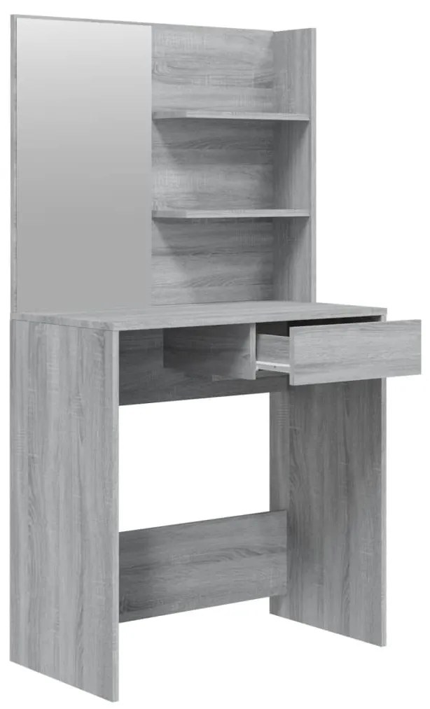 szürke sonoma színű fésülködőasztal-szett 74,5 x 40 x 141 cm