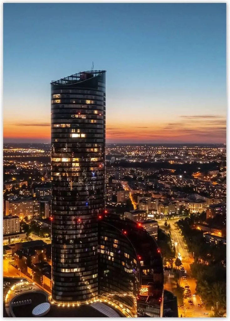 Poszterek 50x70 Boroszló éjszakai panoráma