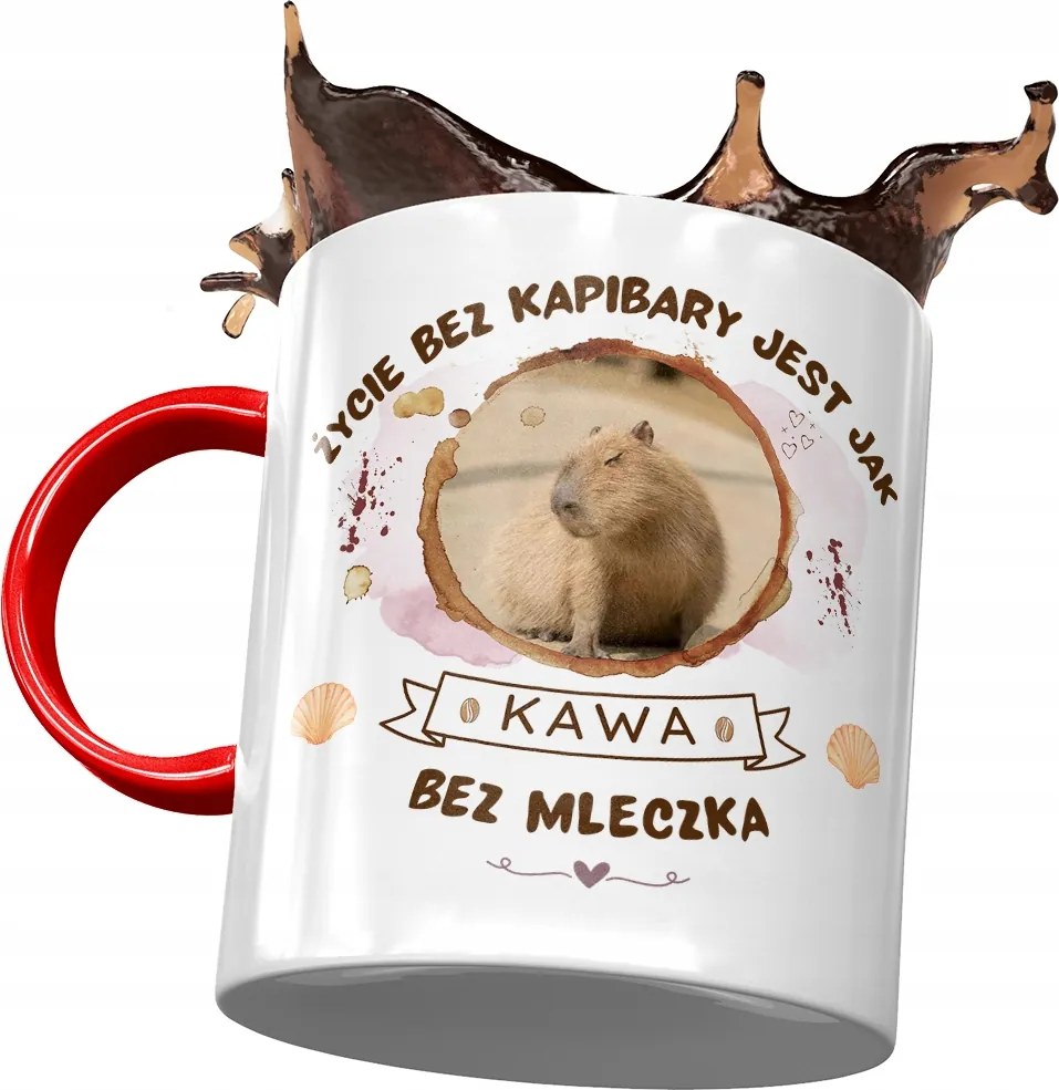 Piros Kapibara Bögre Születésnap Névnap Ajándék Nyomtatott Fotóval