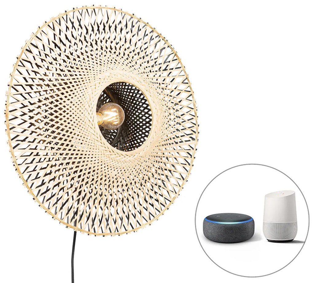 Okos bambusz fali lámpa 50 cm, csatlakozóval, WiFi A60 - Rina
