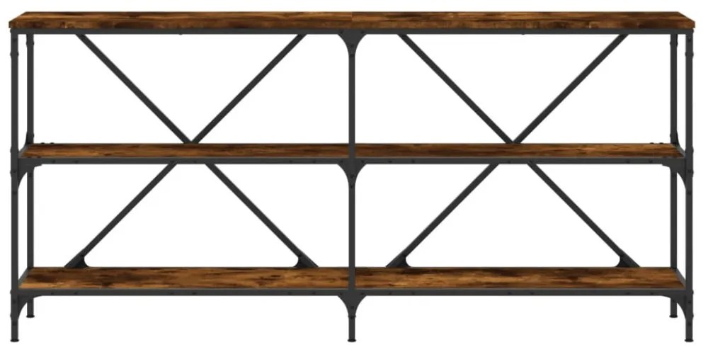 füstös tölgy színű szerelt fa és vas tálalóasztal 160x30x75 cm