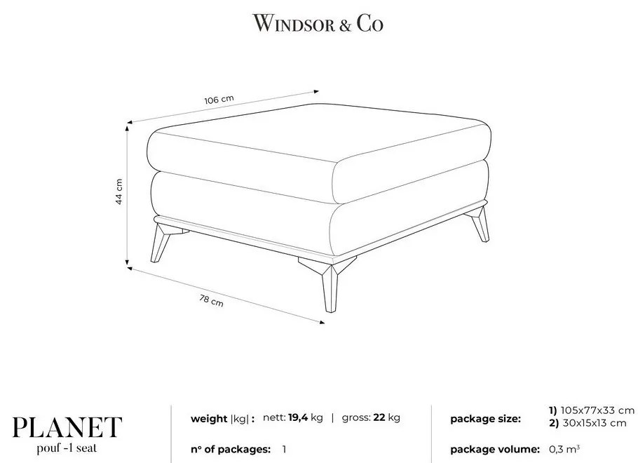 Planet bézs puff - Windsor & Co Sofas