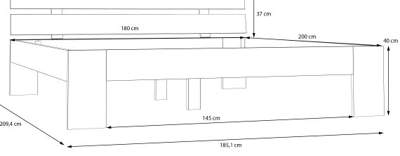 PIROA franciaágy 180x200 cm, bézs