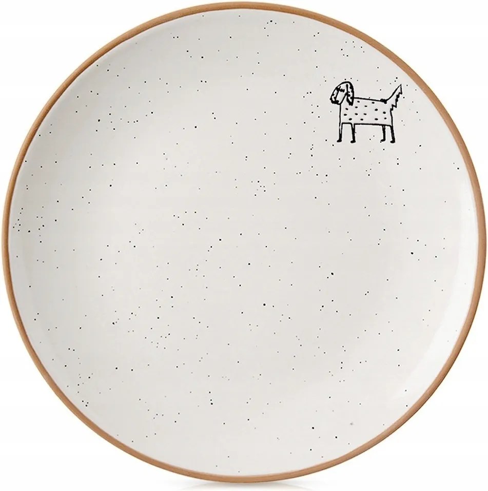 Desszert Tányér Csempe Kicsi Sütemény Kerámia Desszert Bézs Krém 20 cm