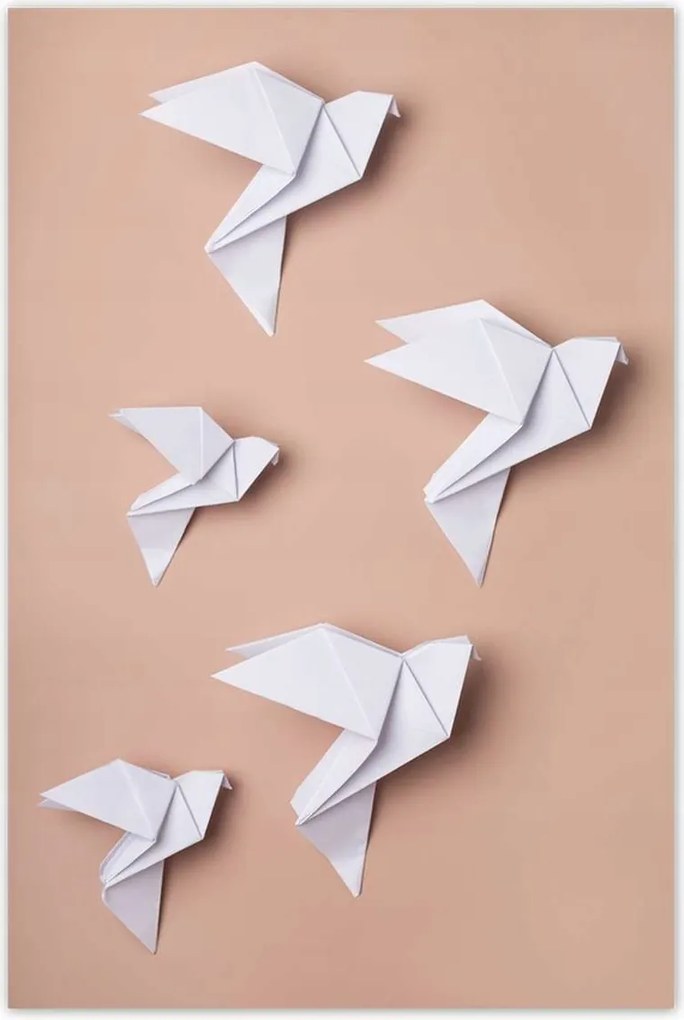 Poszterek 80x120 Origami fehér galamb