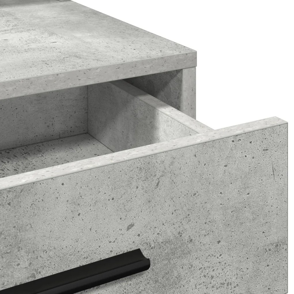 Sminkasztal LED Fényekkel Beton Szürke 79x41x135 cm