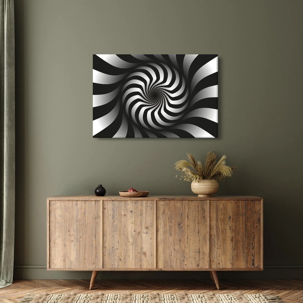 Absztrakt kép egy fekete-fehér spirál (90x60 cm)