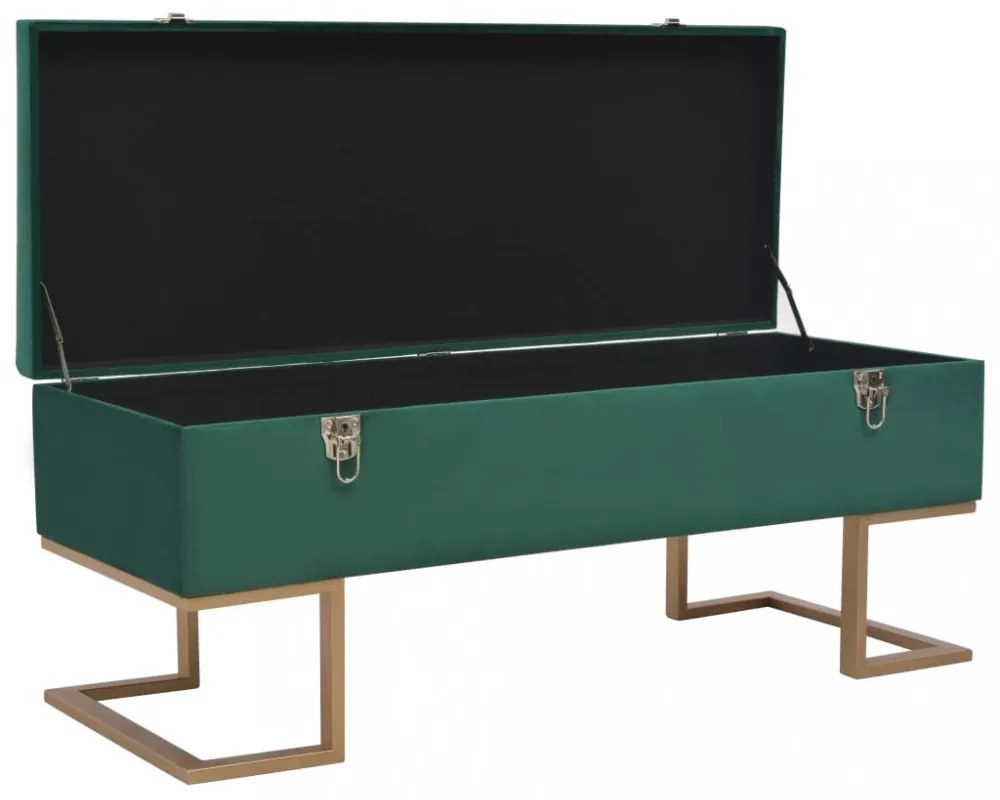 zöld bársonypad tárolórekesszel 105 cm