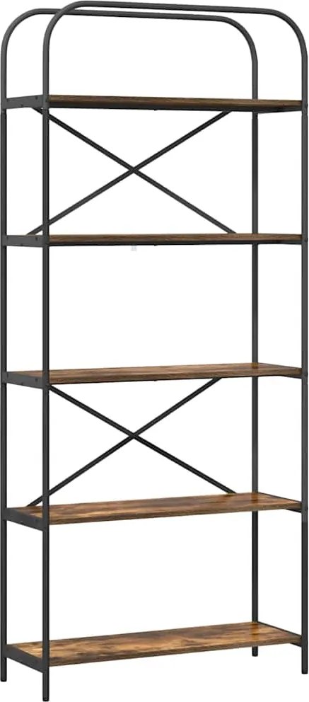 vidaXL Könyvespolc Füstölt tölgy 80 x 30 x 183 cm Faanyag