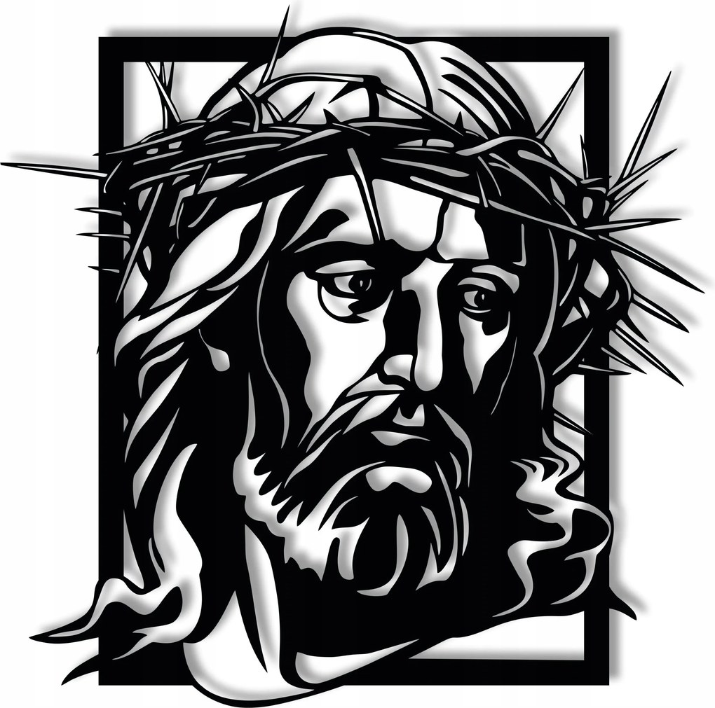 Jézus Krisztus Áttört Vászonkép 50cm Modern Vallási Dekoráció Falra