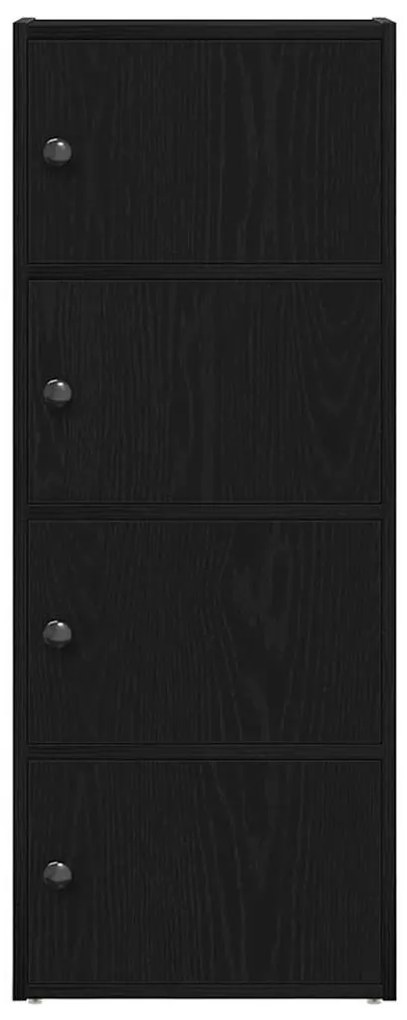 Könyvespolc fekete tölgy 40x24x102 cm gépesített fa