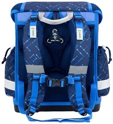 Iskolatáska, fémcsat, BELMIL Classy Navy Blue Tech, robot (BL40313AG64F)