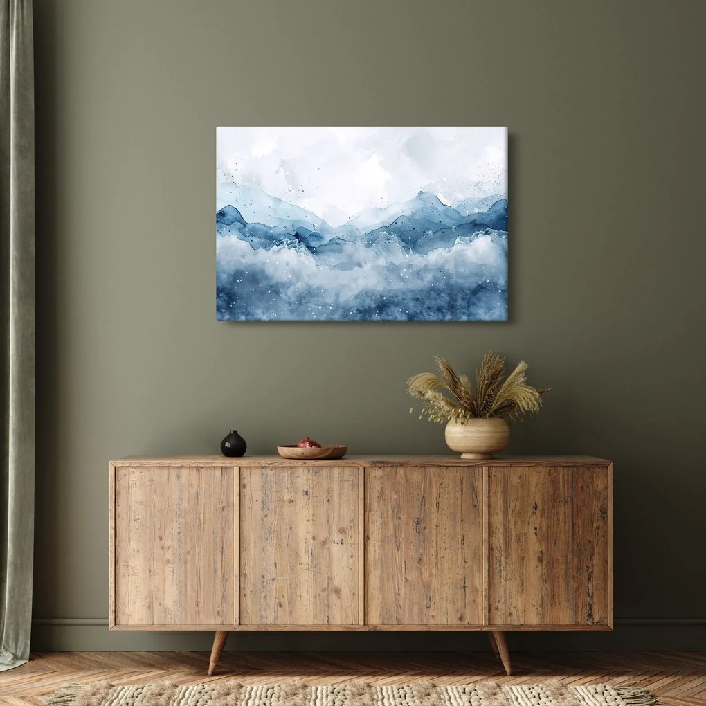 Kép - Felhők és hullámok, akvarell (90x60 cm)