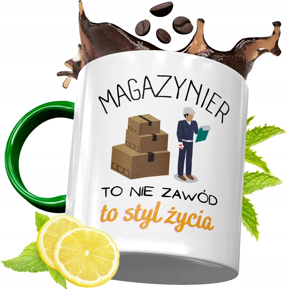 Zöld Bögre Raktárosnak Születésnapra Ajándék fényképes nyomtatással