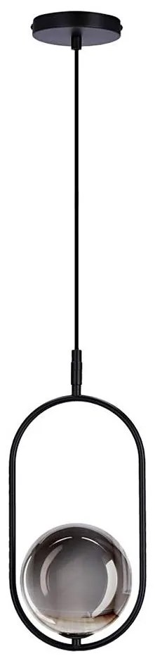 Csillár zsinóron CORDEL 1xG9/28W/230V fekete/füstös fekete