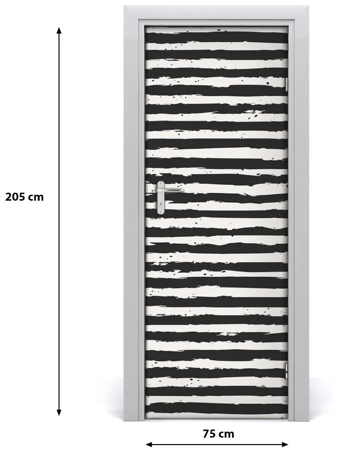 Ajtó tapéta Fekete-fehér csíkos 85x205 cm